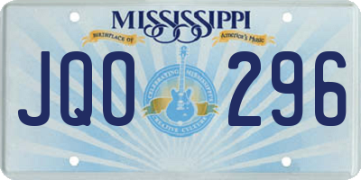 MS license plate JQO296