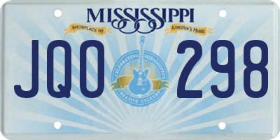 MS license plate JQO298
