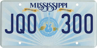 MS license plate JQO300