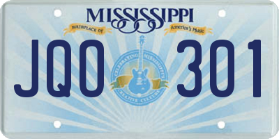 MS license plate JQO301