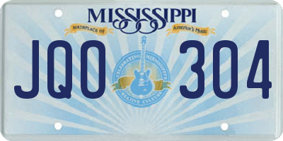 MS license plate JQO304