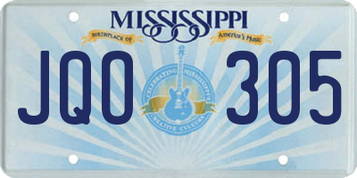 MS license plate JQO305