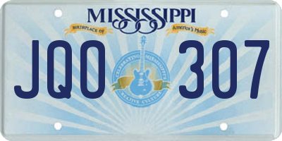 MS license plate JQO307