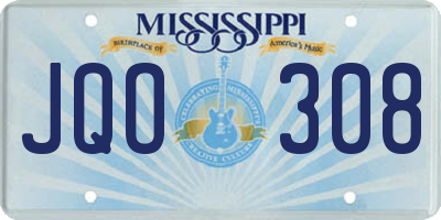 MS license plate JQO308