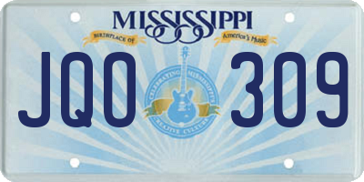 MS license plate JQO309
