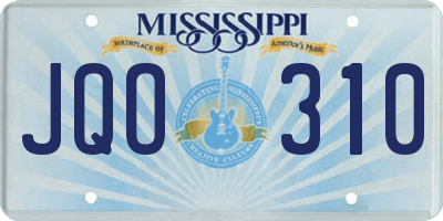 MS license plate JQO310