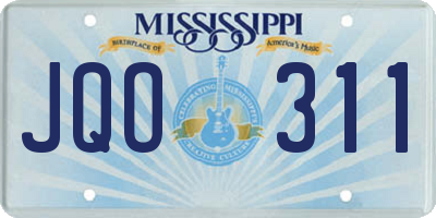 MS license plate JQO311