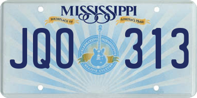 MS license plate JQO313