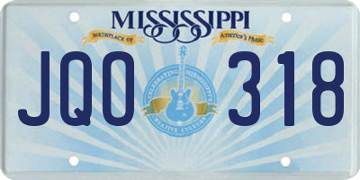 MS license plate JQO318