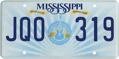 MS license plate JQO319