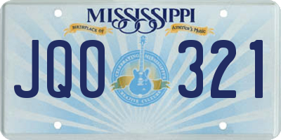 MS license plate JQO321