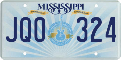 MS license plate JQO324