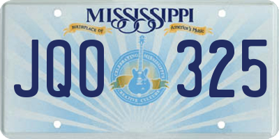 MS license plate JQO325