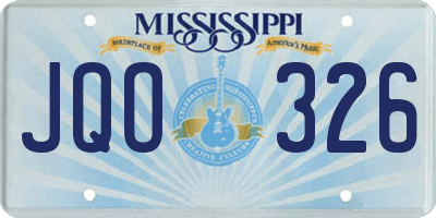 MS license plate JQO326