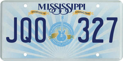 MS license plate JQO327
