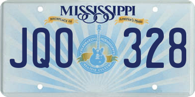 MS license plate JQO328