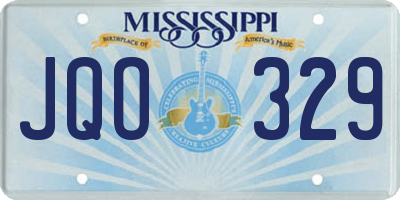 MS license plate JQO329
