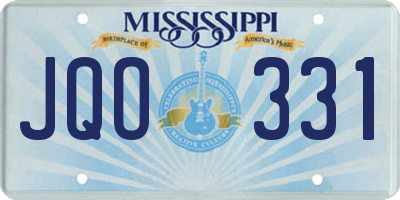 MS license plate JQO331