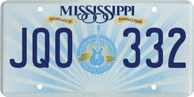 MS license plate JQO332