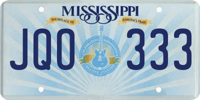 MS license plate JQO333