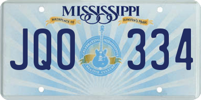 MS license plate JQO334