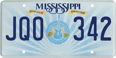 MS license plate JQO342