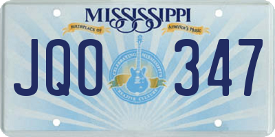 MS license plate JQO347
