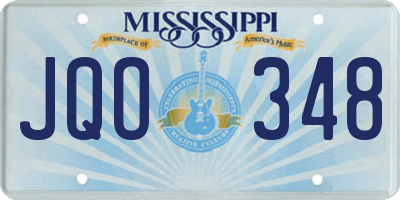 MS license plate JQO348