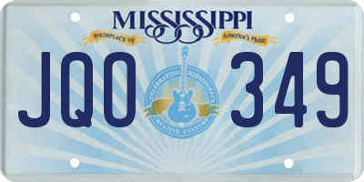 MS license plate JQO349