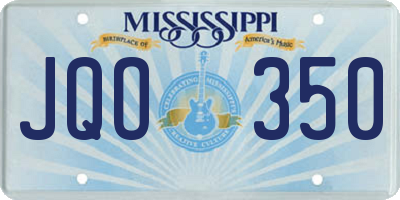 MS license plate JQO350