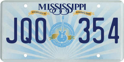 MS license plate JQO354