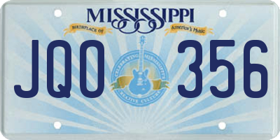 MS license plate JQO356