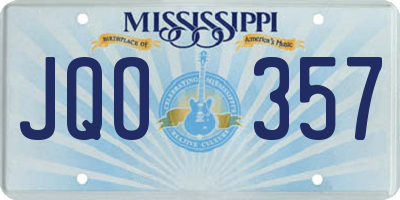 MS license plate JQO357