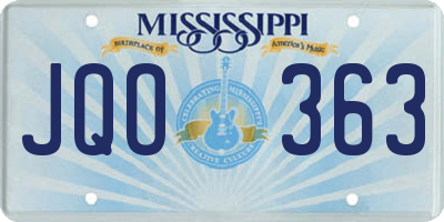 MS license plate JQO363
