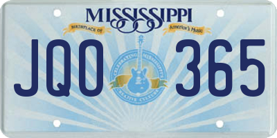 MS license plate JQO365