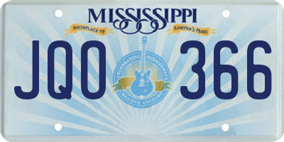 MS license plate JQO366