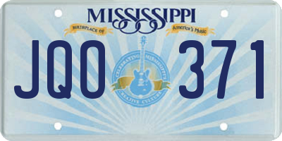 MS license plate JQO371