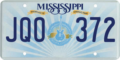 MS license plate JQO372