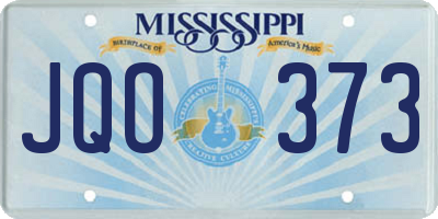 MS license plate JQO373
