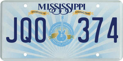 MS license plate JQO374
