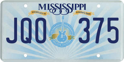 MS license plate JQO375