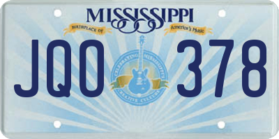 MS license plate JQO378