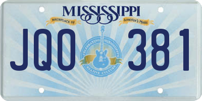 MS license plate JQO381