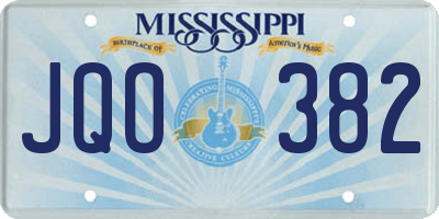 MS license plate JQO382