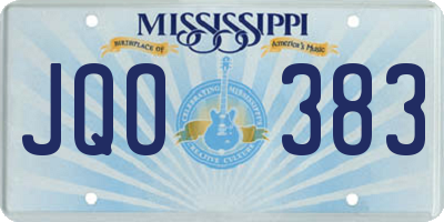 MS license plate JQO383