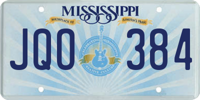 MS license plate JQO384