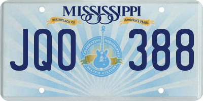 MS license plate JQO388