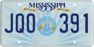 MS license plate JQO391