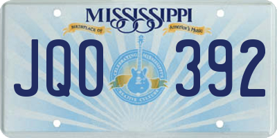 MS license plate JQO392