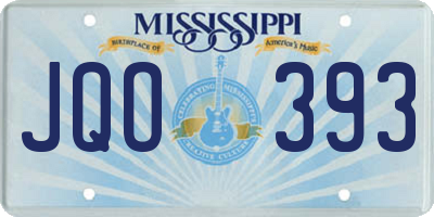 MS license plate JQO393